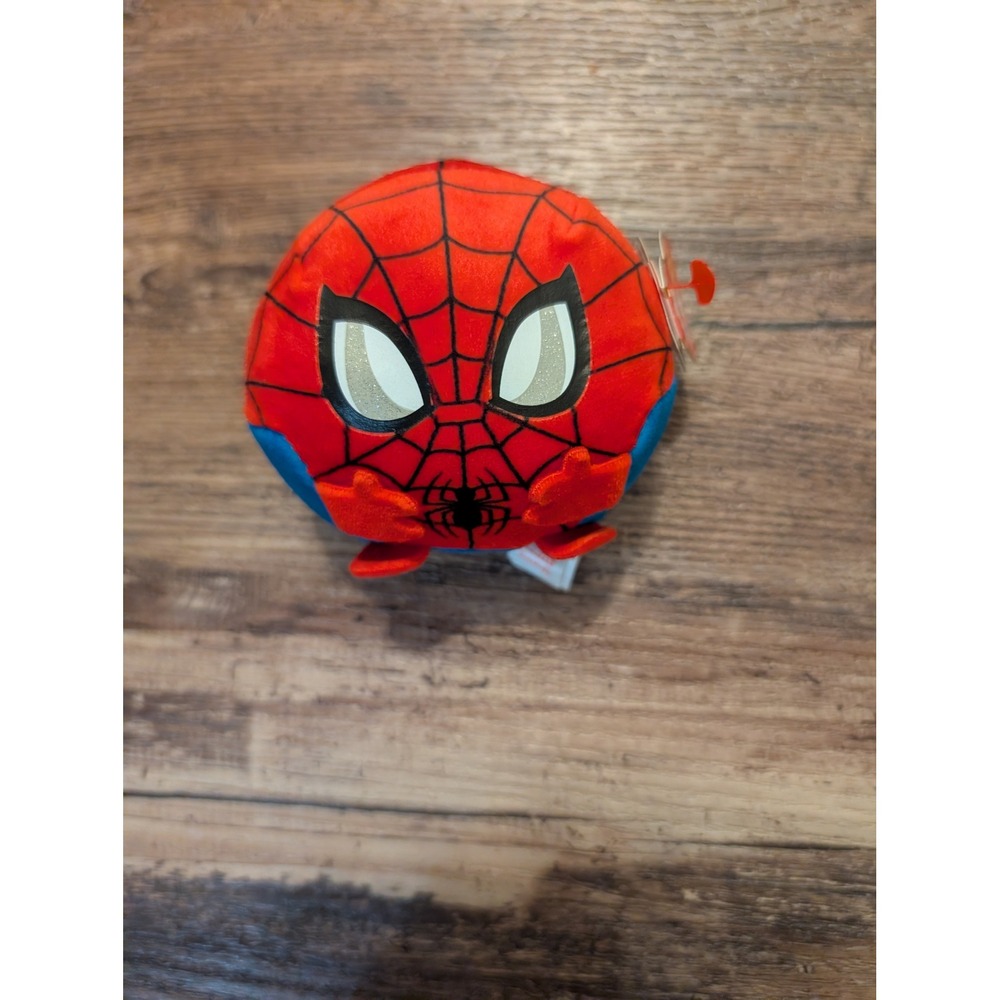 Ty Beanie Balls Marvel Spider-Man Plush Round Stuffed Toy Red Blue 4 inch NWT
